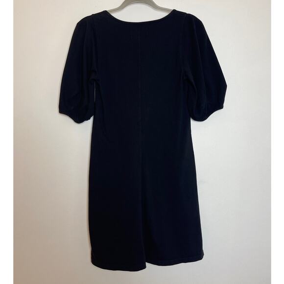 Velvet for Anthropologie Short Balloon Sleeve Mini Dress Size XS Black V-Neck - Picture 2 of 7